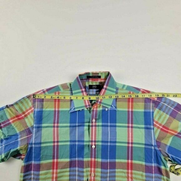 Lincs Button Front Shirt Men's Colorful Plaid Shor - Picture 6 of 6